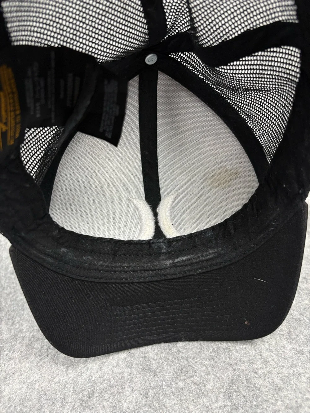 Hurley Black Mesh Trucker Snapback Hat White Logo